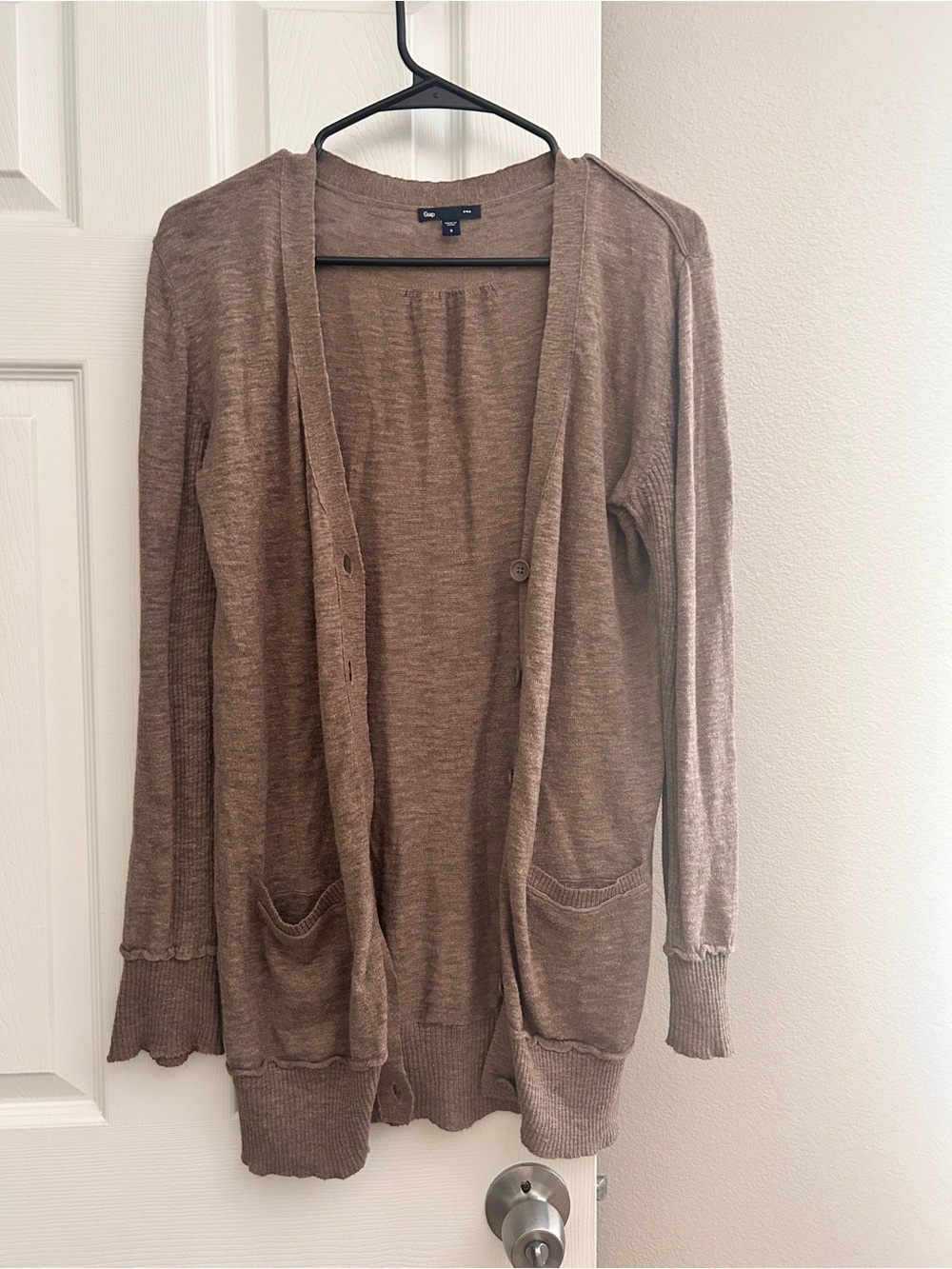 GAP Taupe Brown Open-Front Women's Cardigan